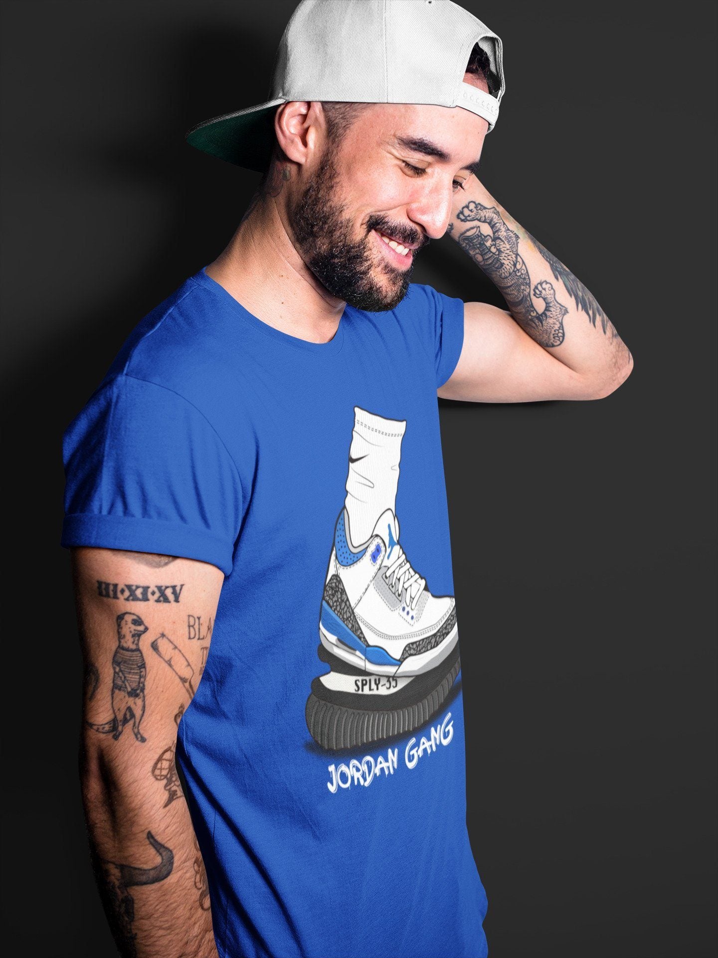 Air Jordan Gang Unisex Tops - Air Jordan 3 Racer Blue