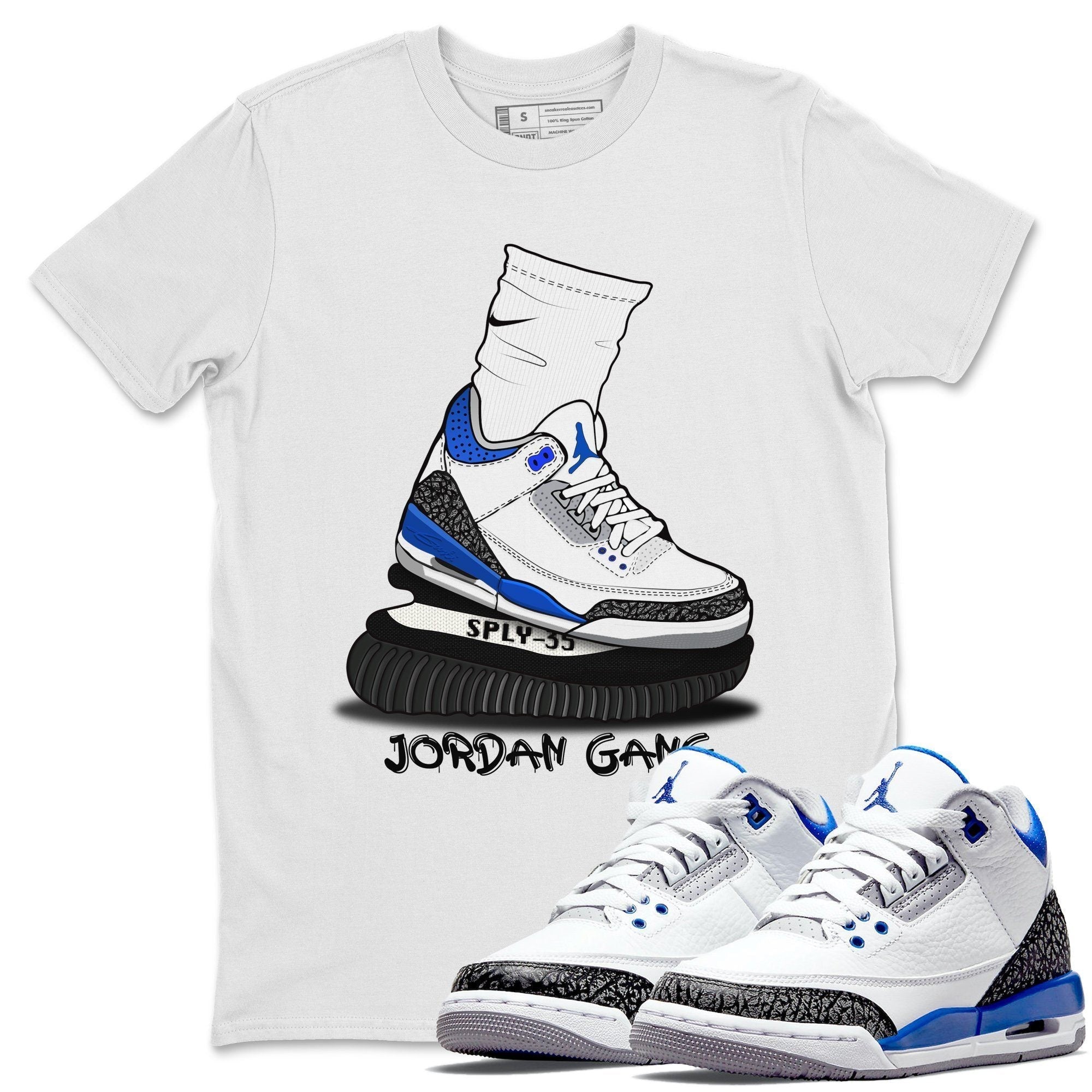 Air Jordan Gang Unisex Tops - Air Jordan 3 Racer Blue
