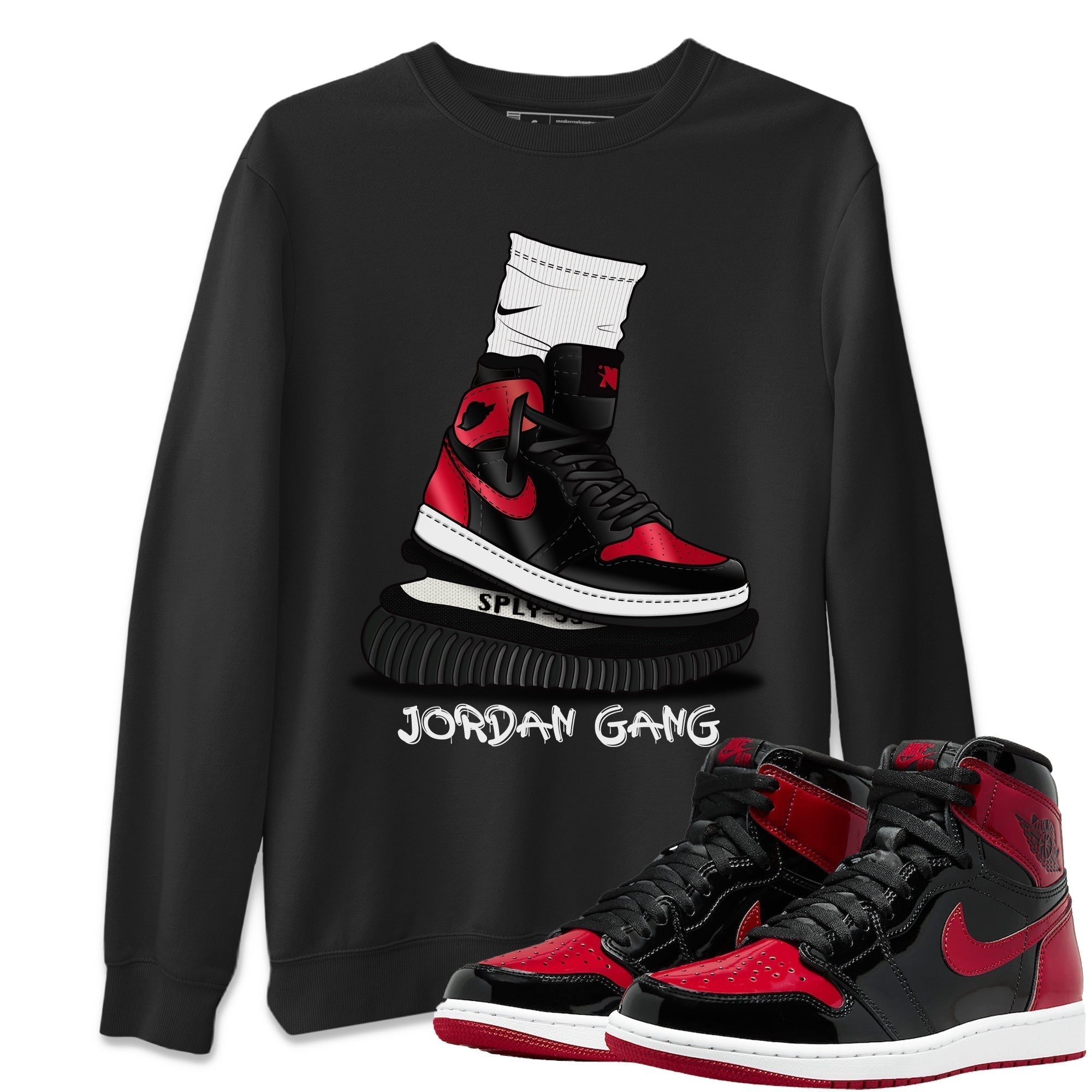 Air Jordan Gang Unisex Tops - Air Jordan 1 Bred Patent