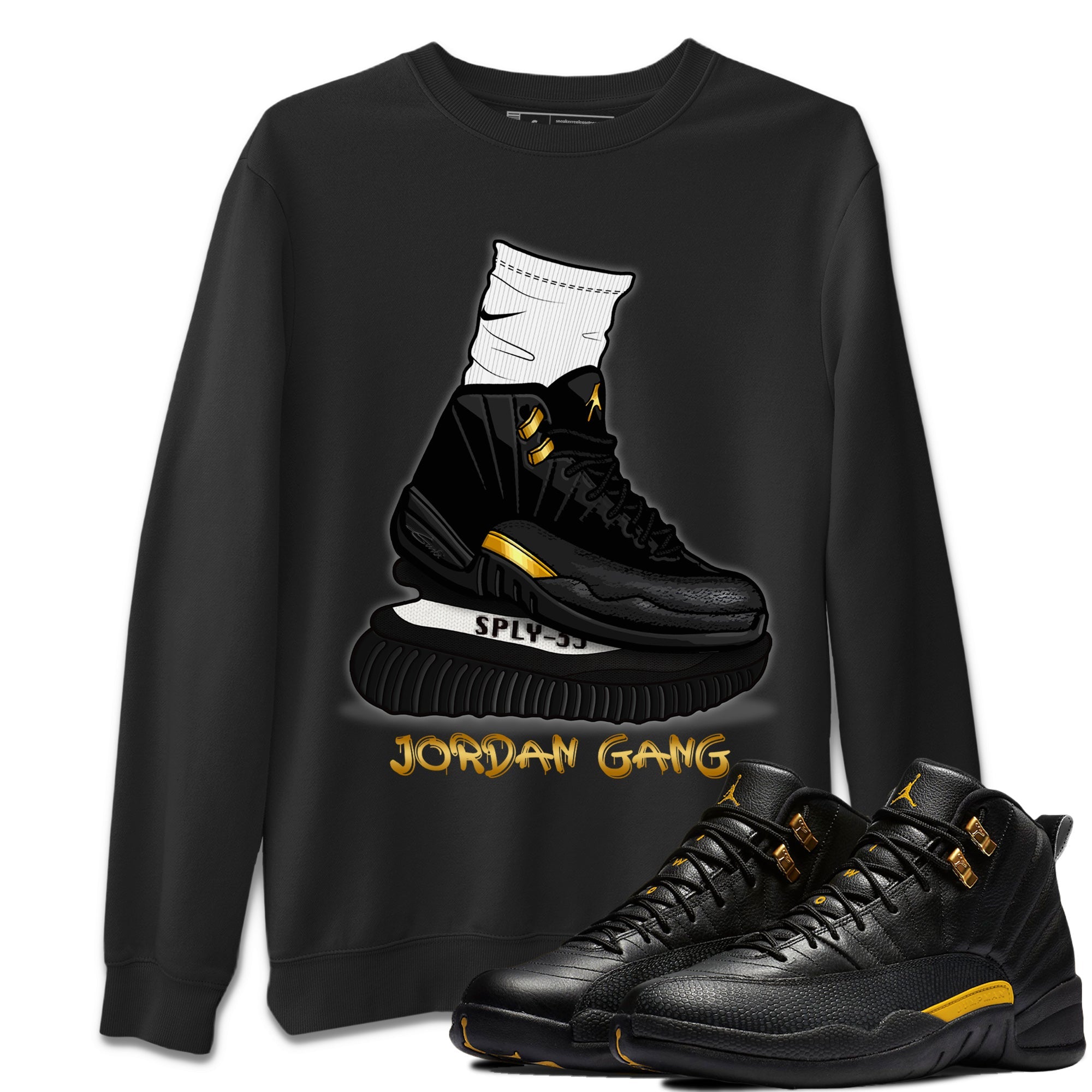 Air Jordan Gang Unisex Tops - Air Jordan 12 Black Taxi