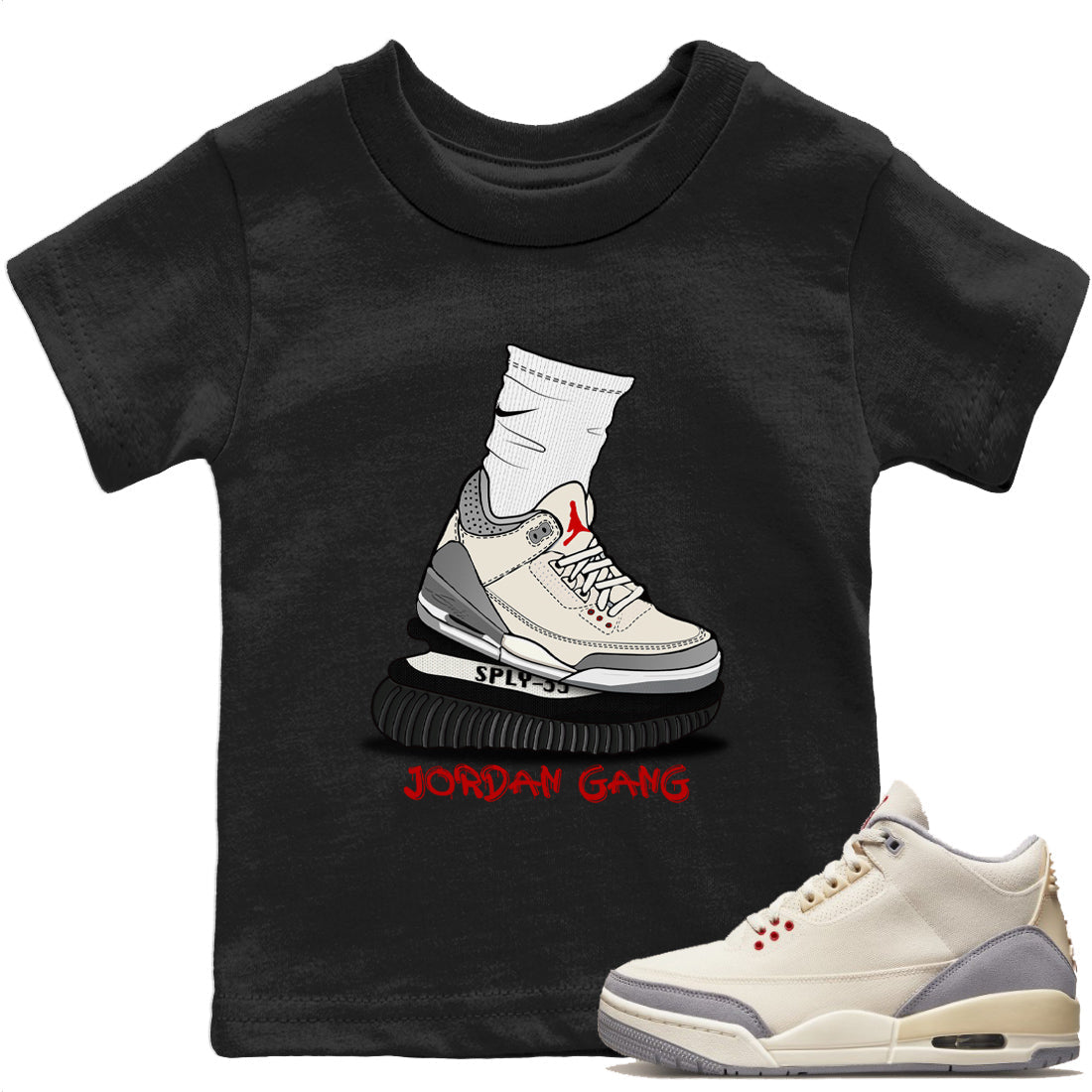 Air Jordan Gang Kids Tops - Air Jordan 3 Muslin