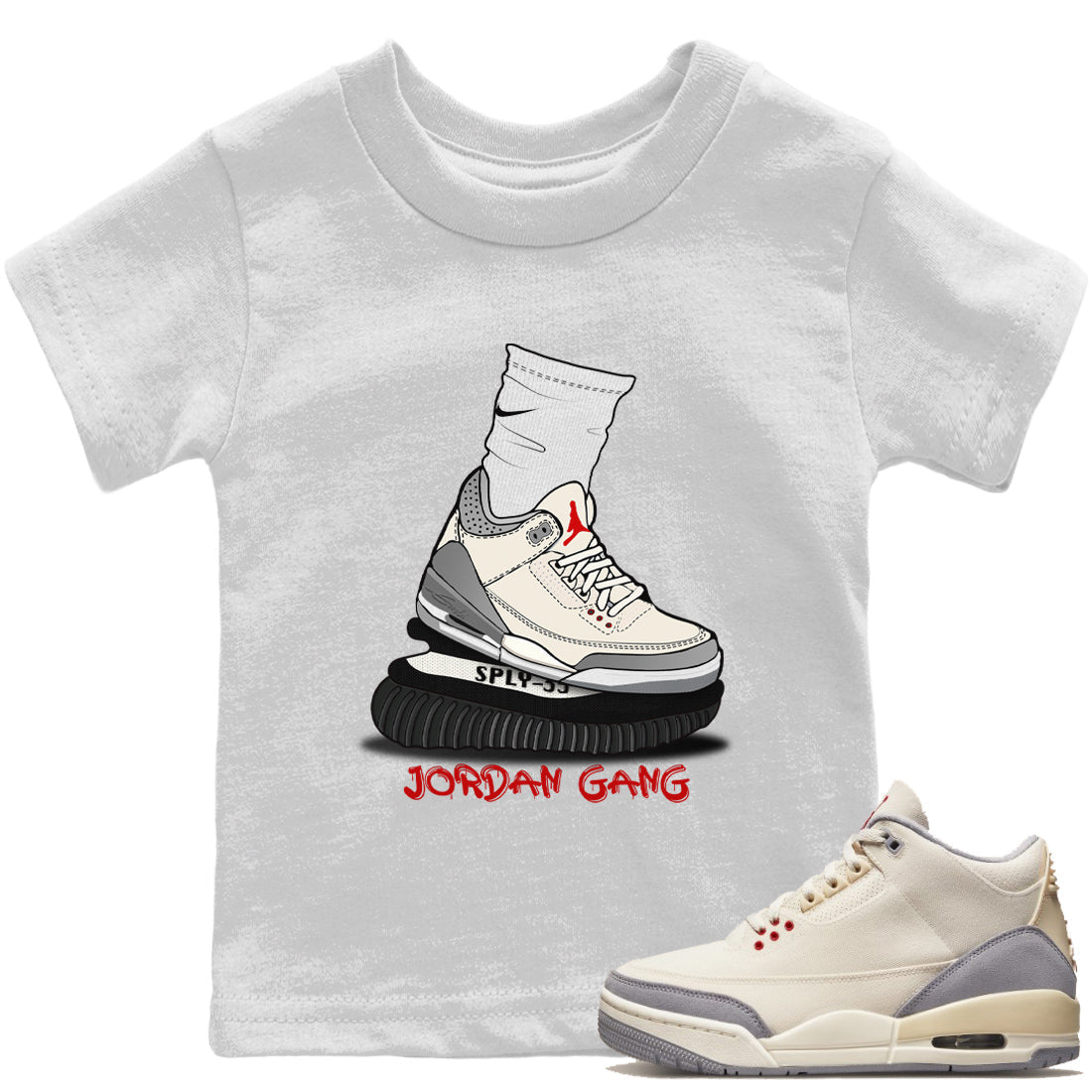 Air Jordan Gang Kids Tops - Air Jordan 3 Muslin