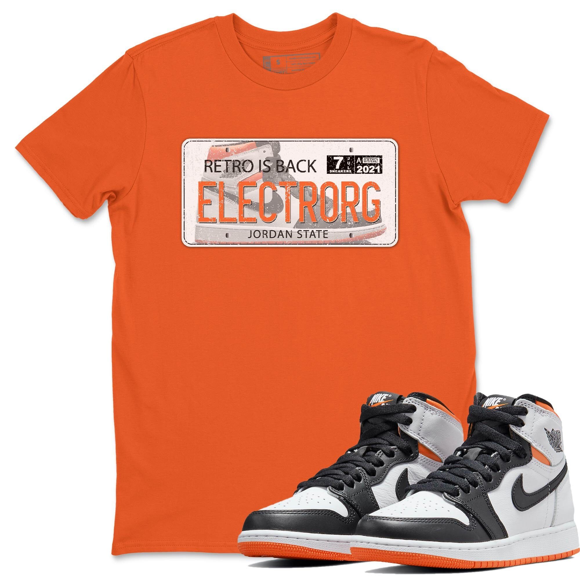 Air Jordan Plate Unisex Tops - Air Jordan 1 Electro Orange