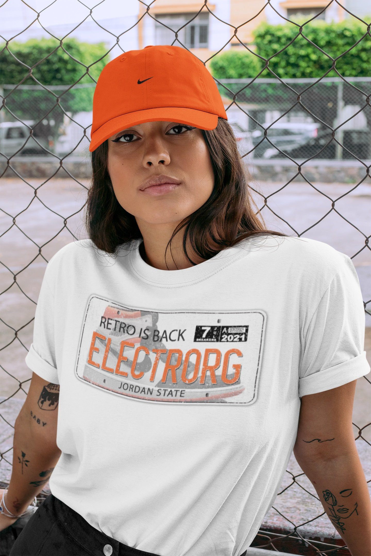 Air Jordan Plate Unisex Tops - Air Jordan 1 Electro Orange