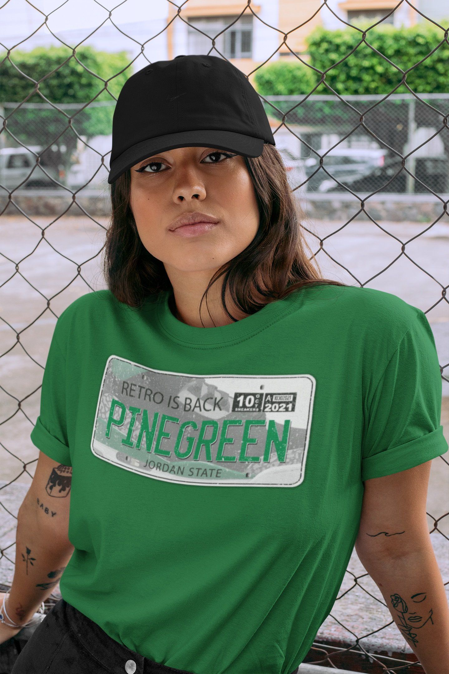 Jordan Plate Unisex Tops - Air Jordan 3 Pine Green