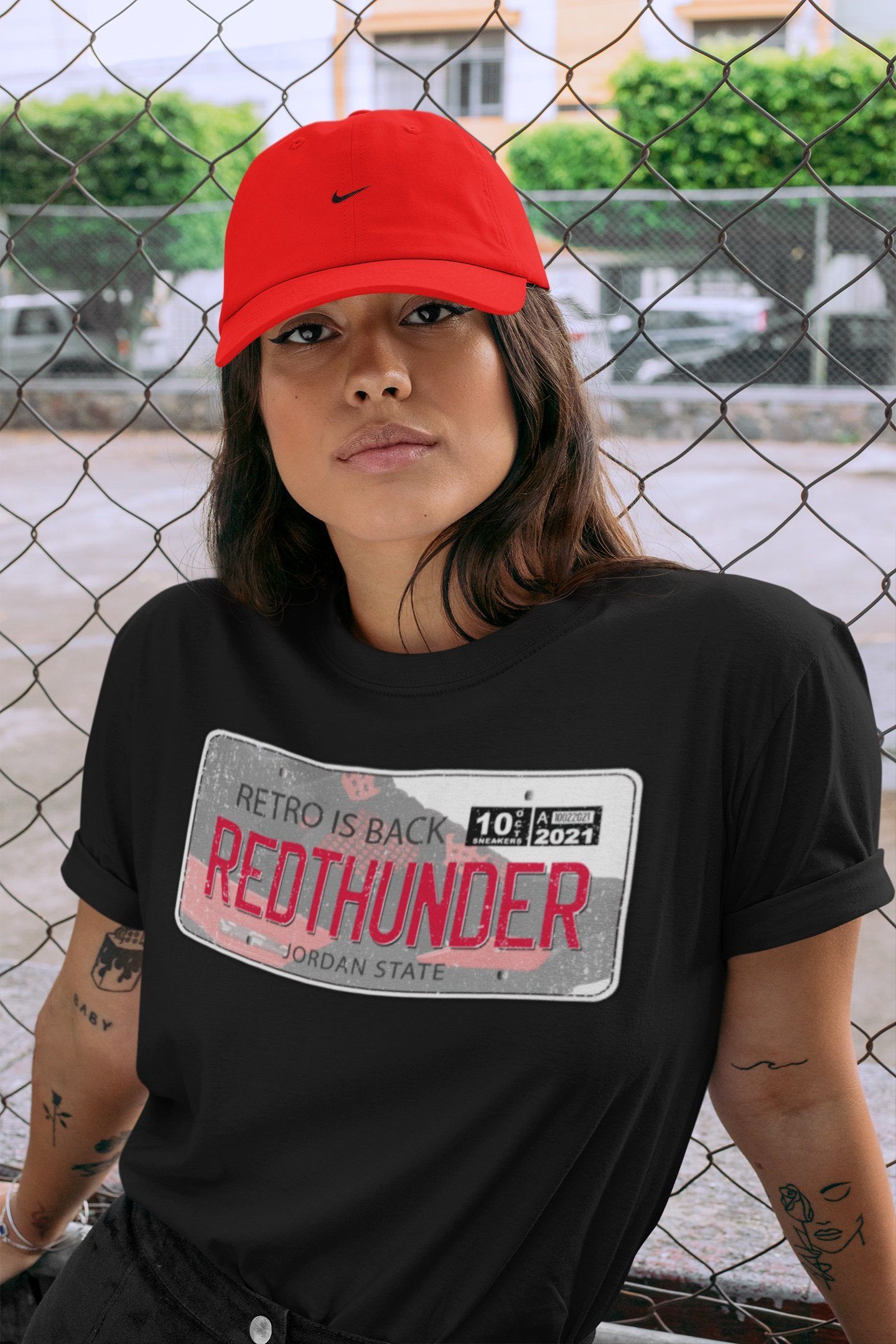 Jordan Plate Unisex Tops - Air Jordan 4 Red Thunder