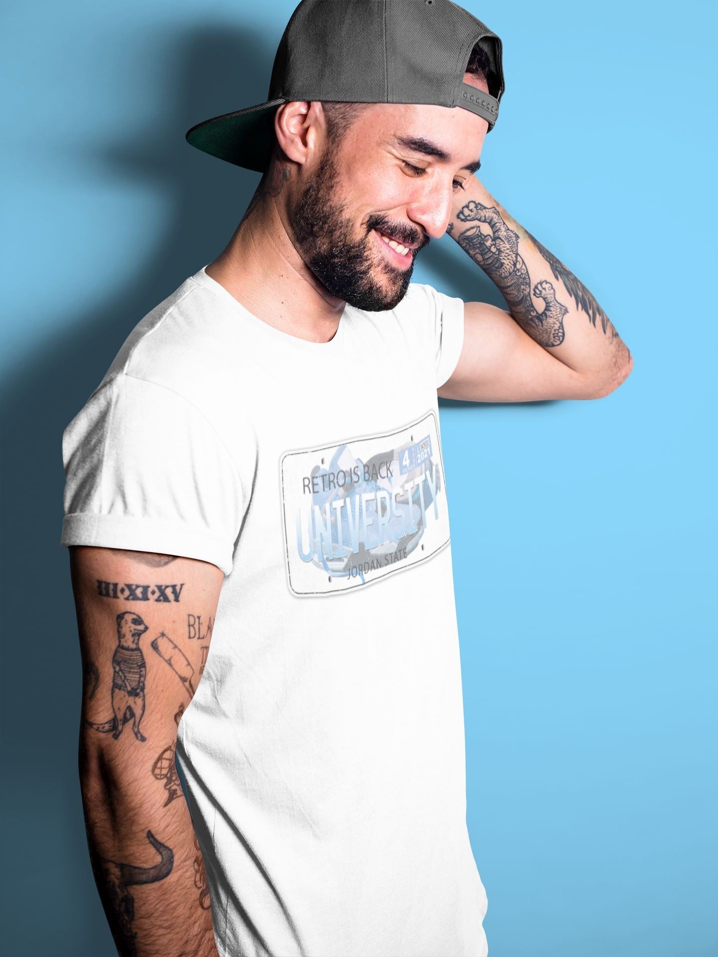 Jordan Plate Unisex Tops - Air Jordan 4 University Blue