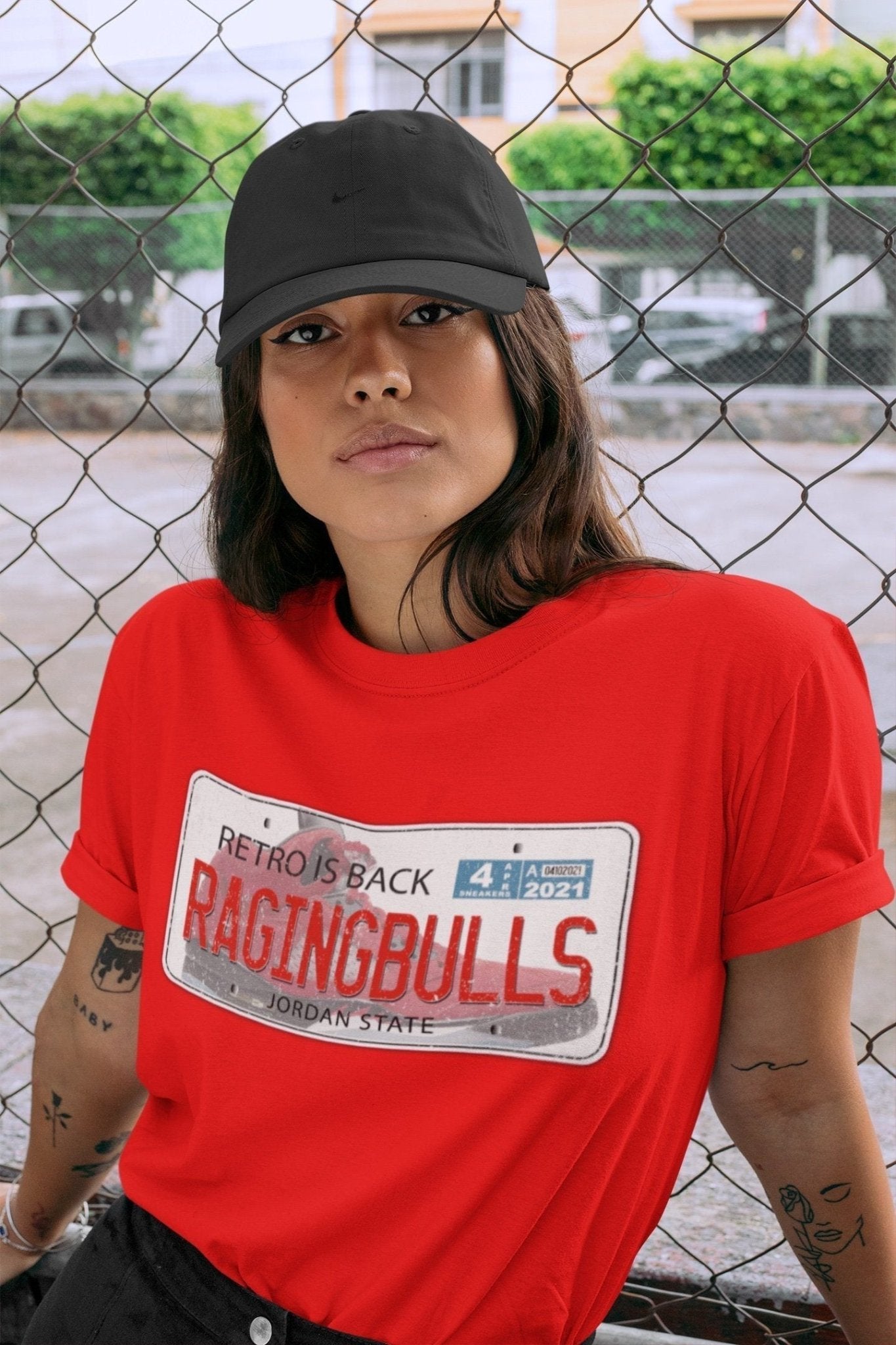 Jordan Plate Unisex Tops - Air Jordan 5 Raging Bull