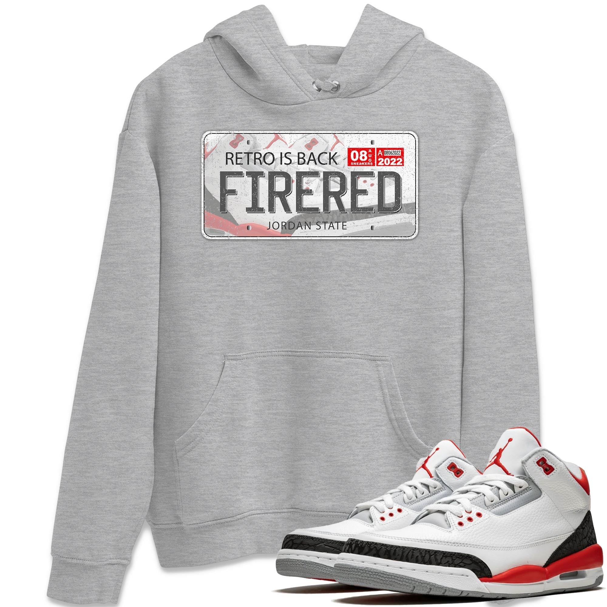 Jordan Plate Unisex Tops - Air Jordan 3 Fire Red