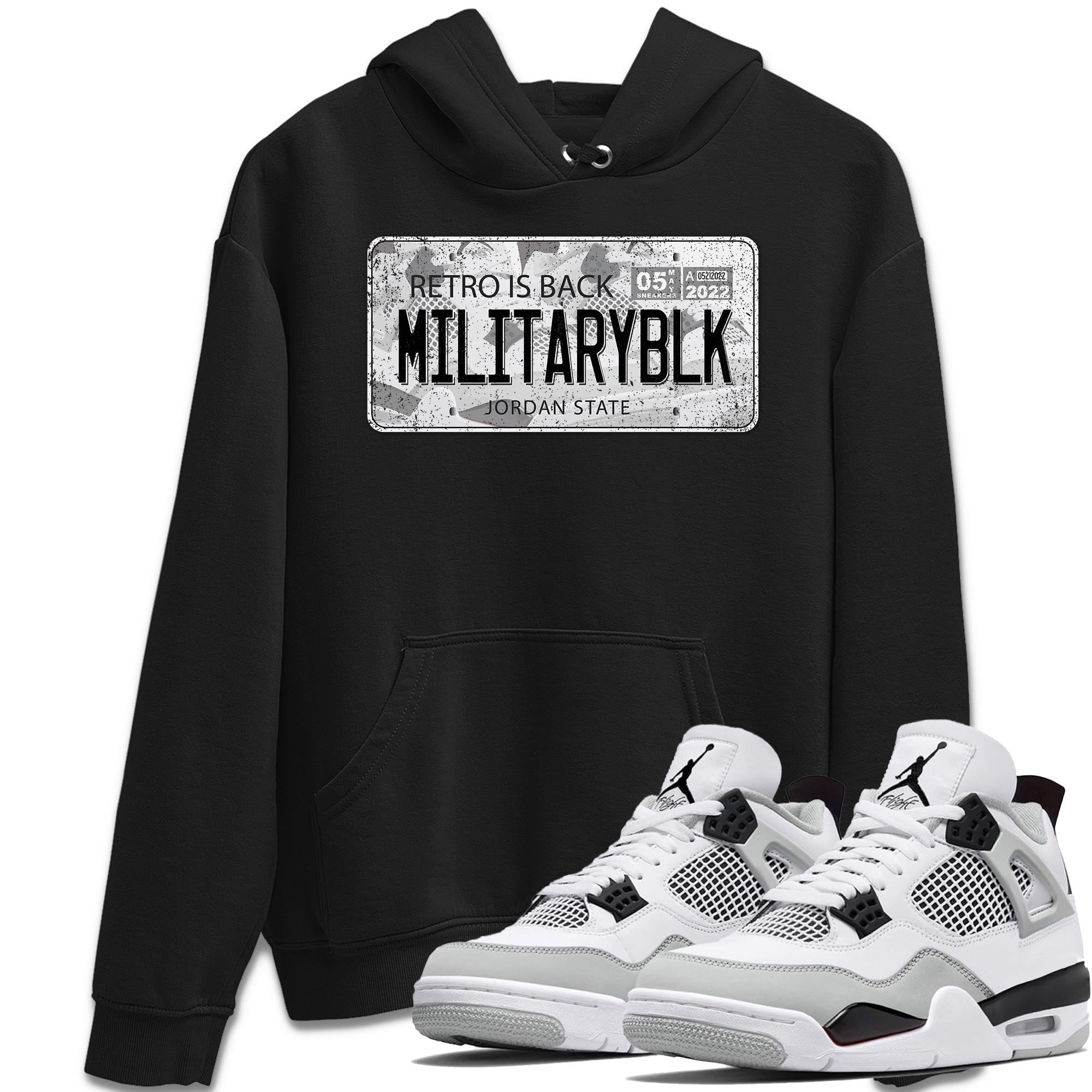 Jordan Plate Unisex Tops - Air Jordan 4 Military Black