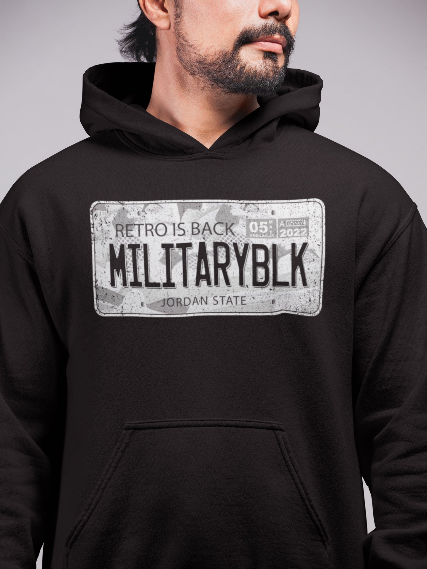 Jordan Plate Unisex Tops - Air Jordan 4 Military Black
