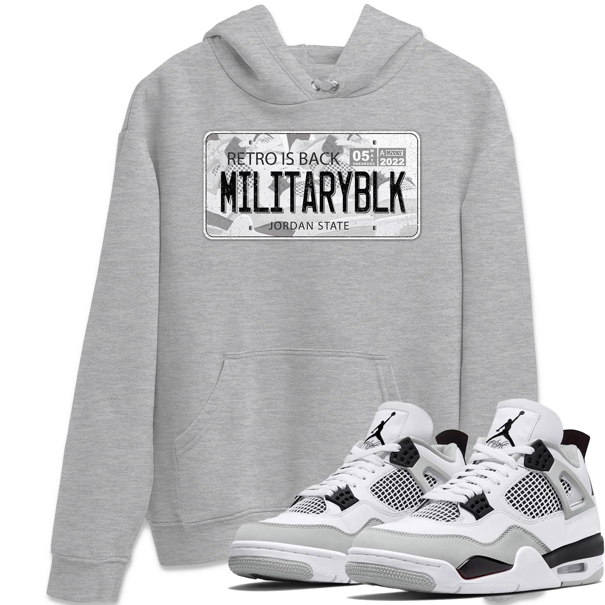 Jordan Plate Unisex Tops - Air Jordan 4 Military Black