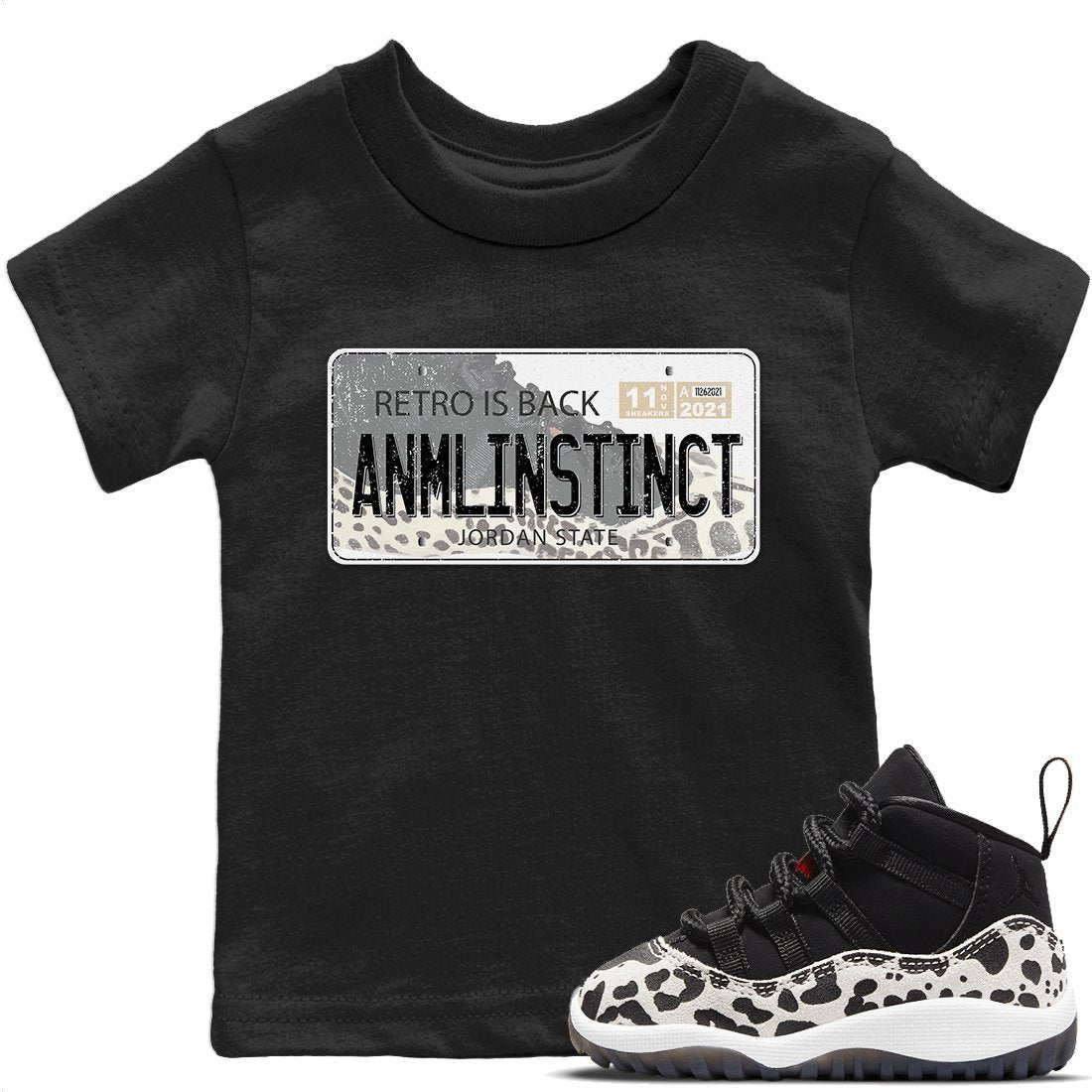 Jordan Plate Kids Tops - Air Jordan 11 Animal Instinct