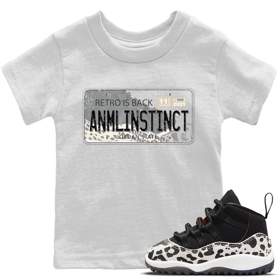Jordan Plate Kids Tops - Air Jordan 11 Animal Instinct