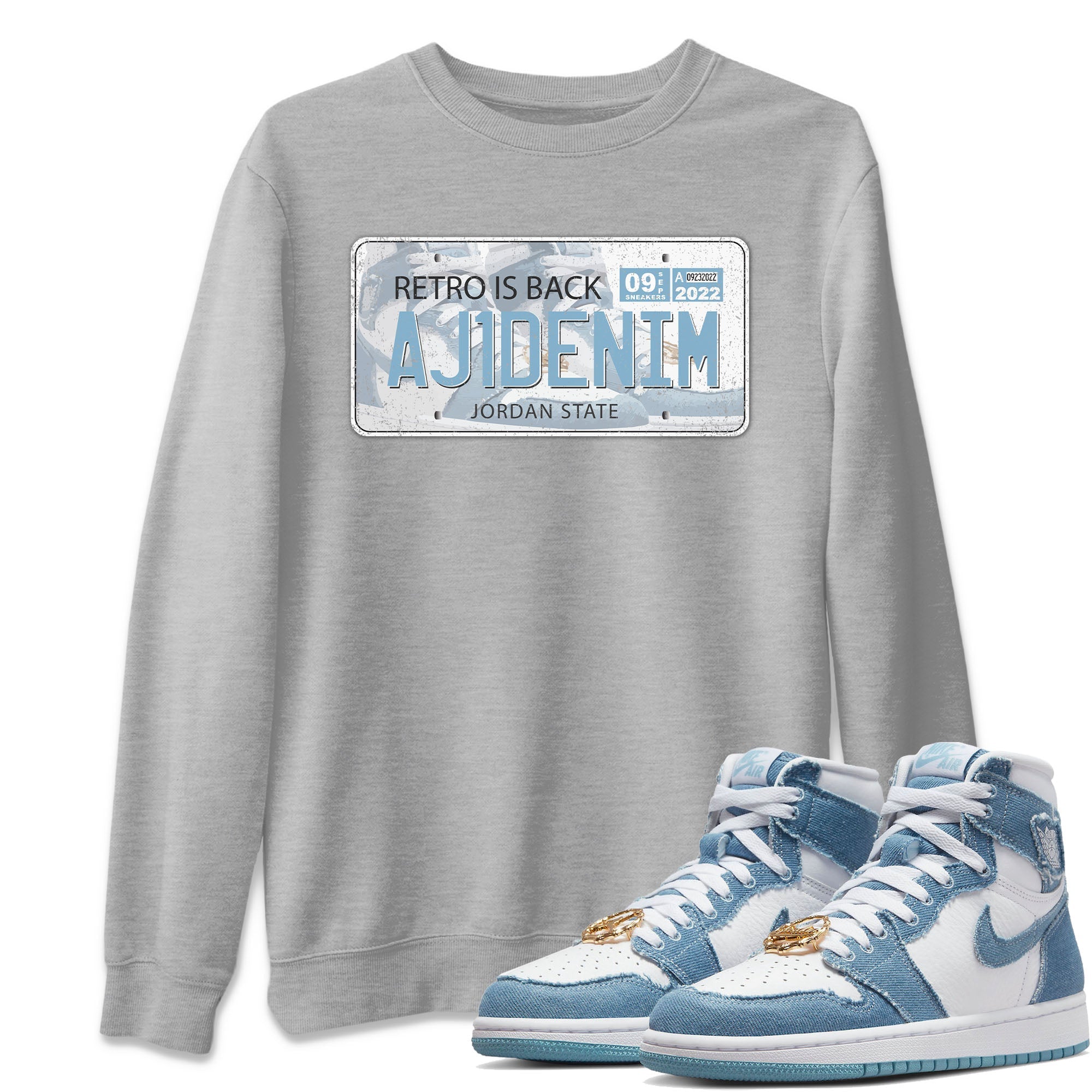Jordan Plate Unisex Tops - Air Jordan 1 Denim