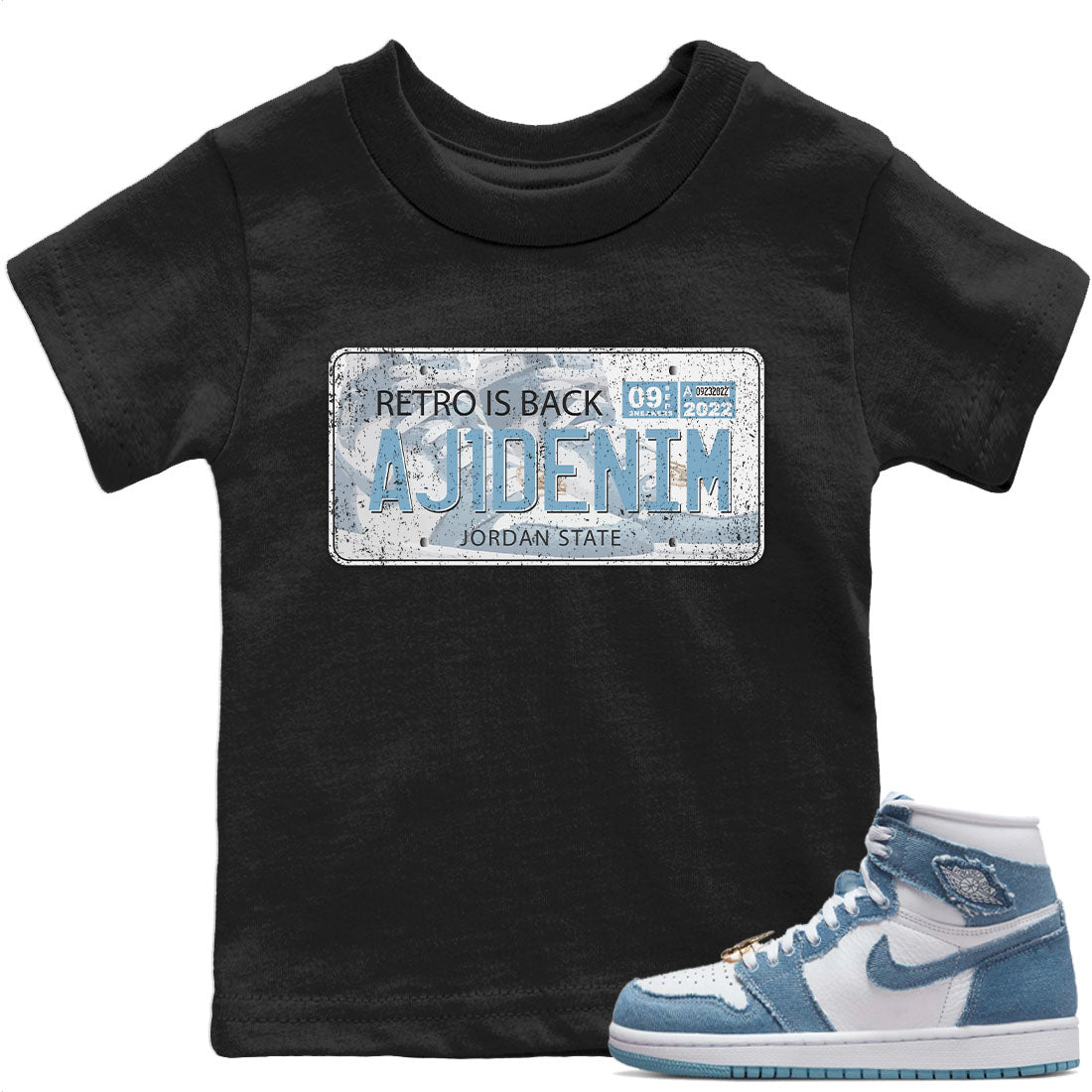 Jordan Plate Kids Tops - Air Jordan 1 Denim