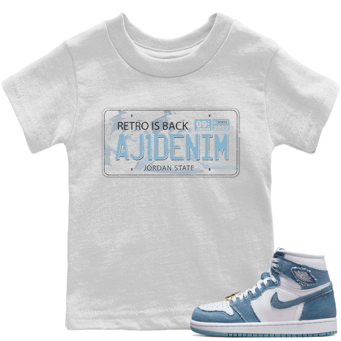 Jordan Plate Kids Tops - Air Jordan 1 Denim