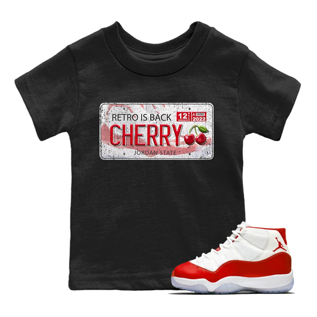Jordan Plate Kids Tops - Air Jordan 11 Cherry