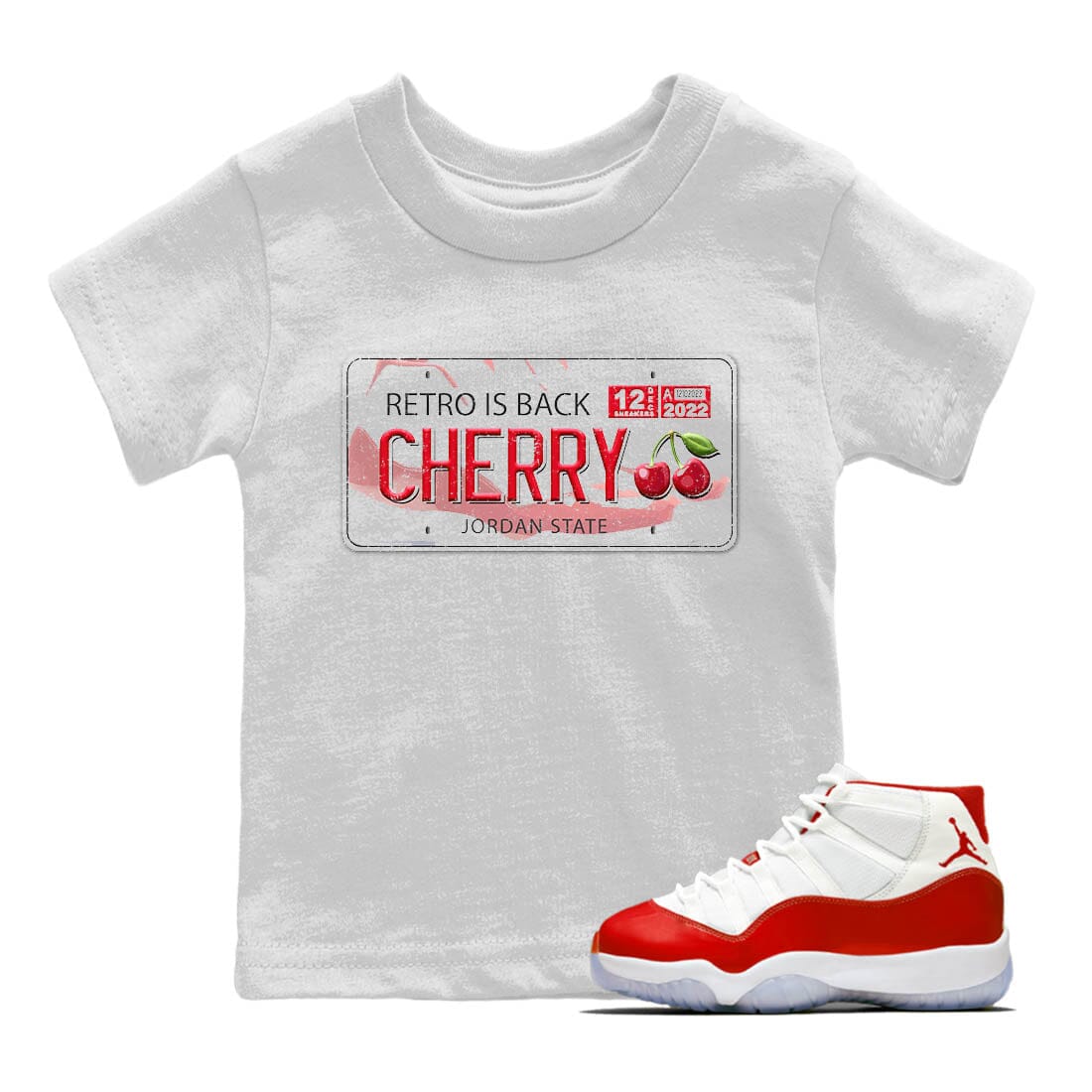Jordan Plate Kids Tops - Air Jordan 11 Cherry