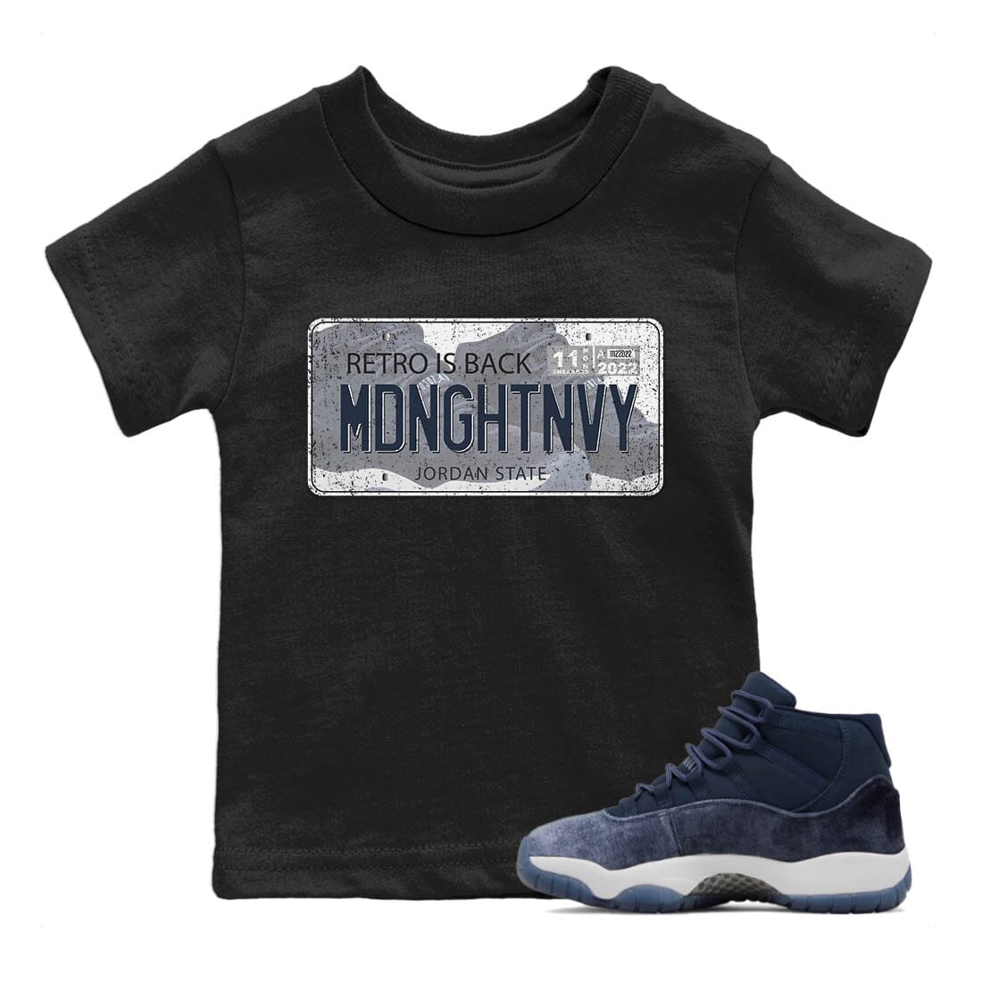 Jordan Plate Kids Tops - Air Jordan 11 Midnight Navy