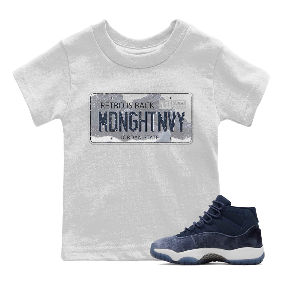 Jordan Plate Kids Tops - Air Jordan 11 Midnight Navy