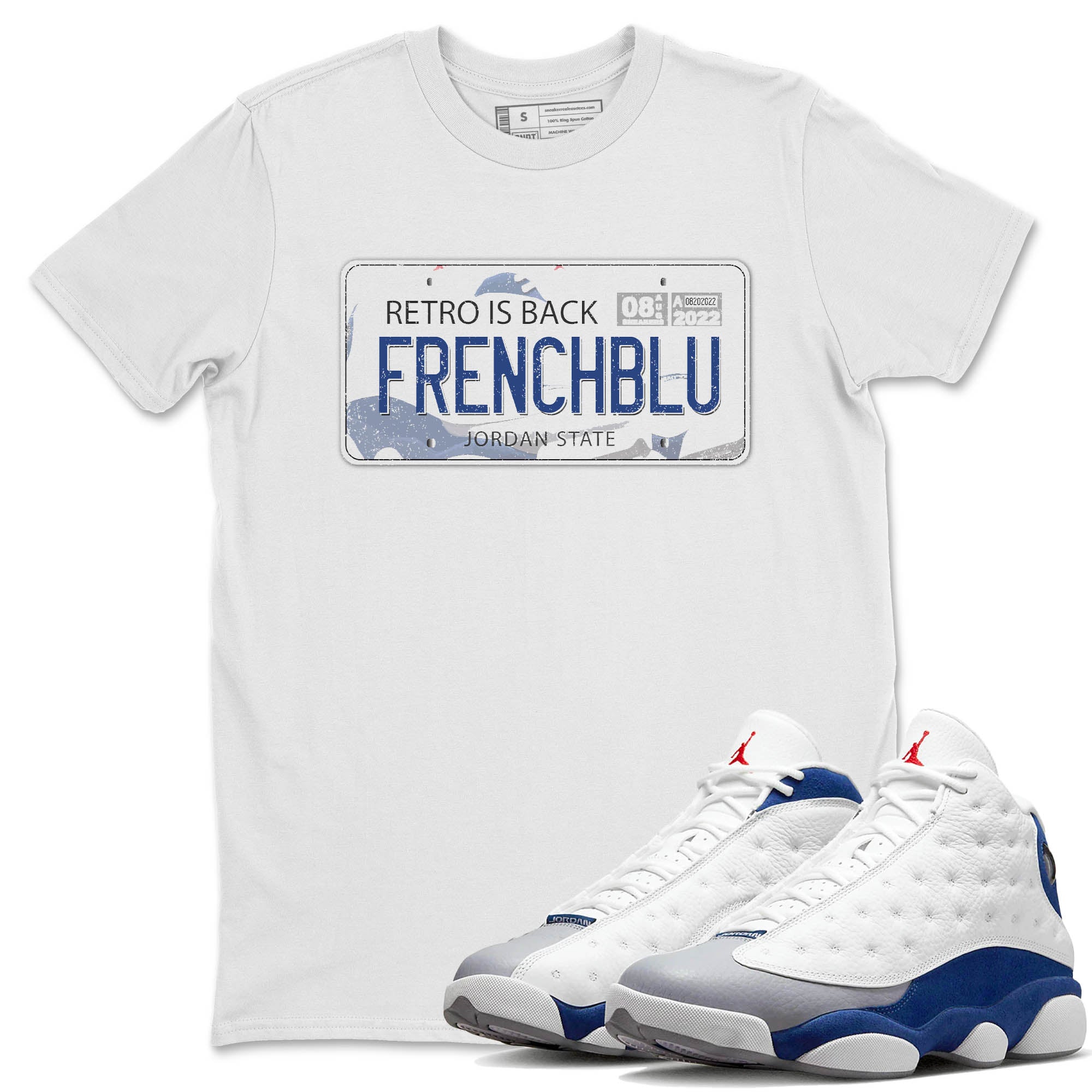 Jordan Plate Unisex Tops - Air Jordan 13 French Blue