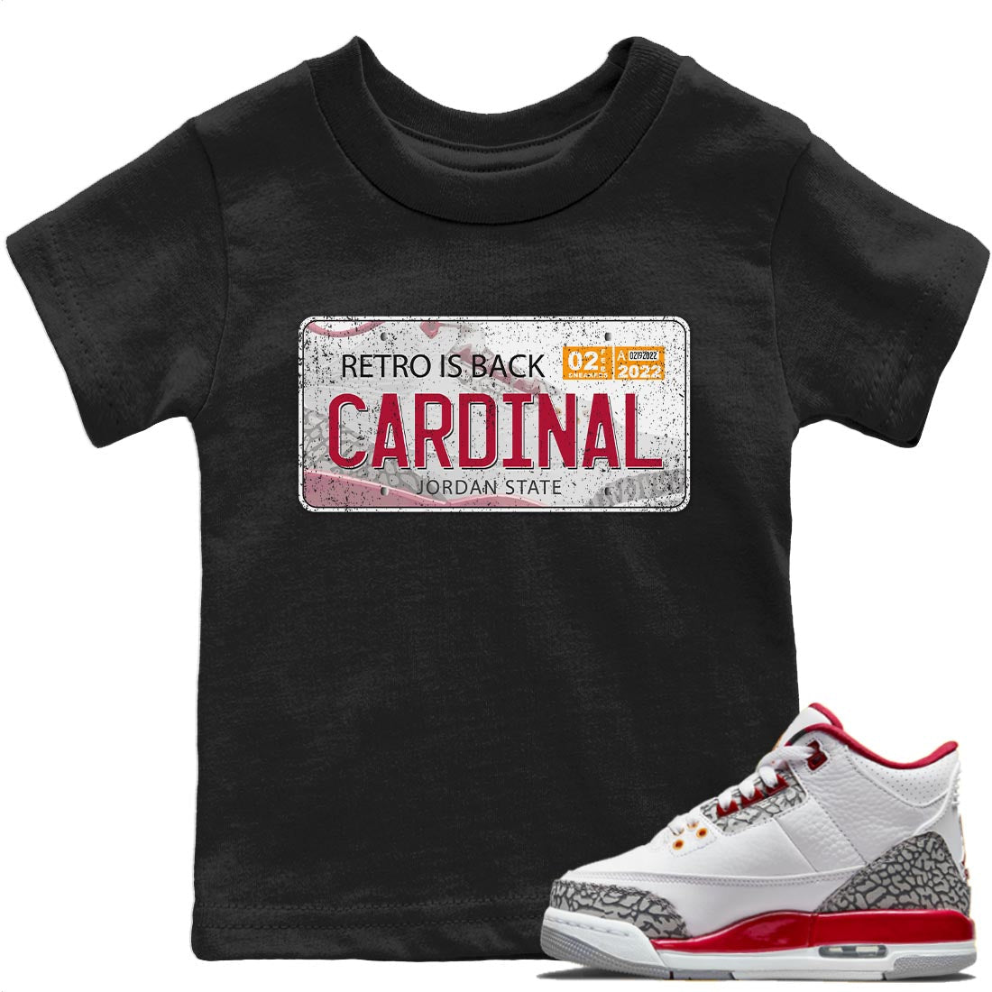 Jordan Plate Kids Tops - Air Jordan 3 Cardinal