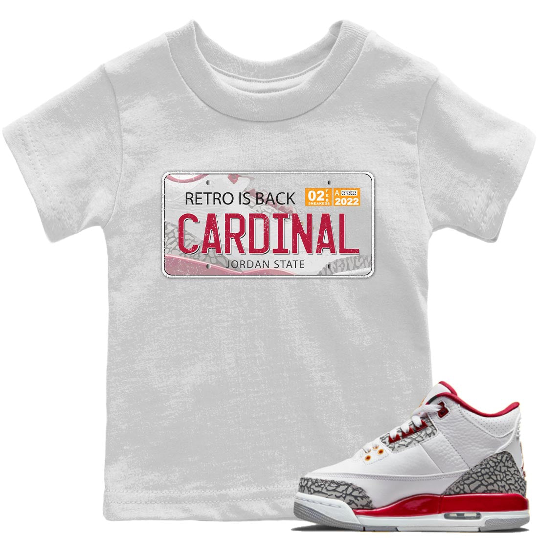 Jordan Plate Kids Tops - Air Jordan 3 Cardinal