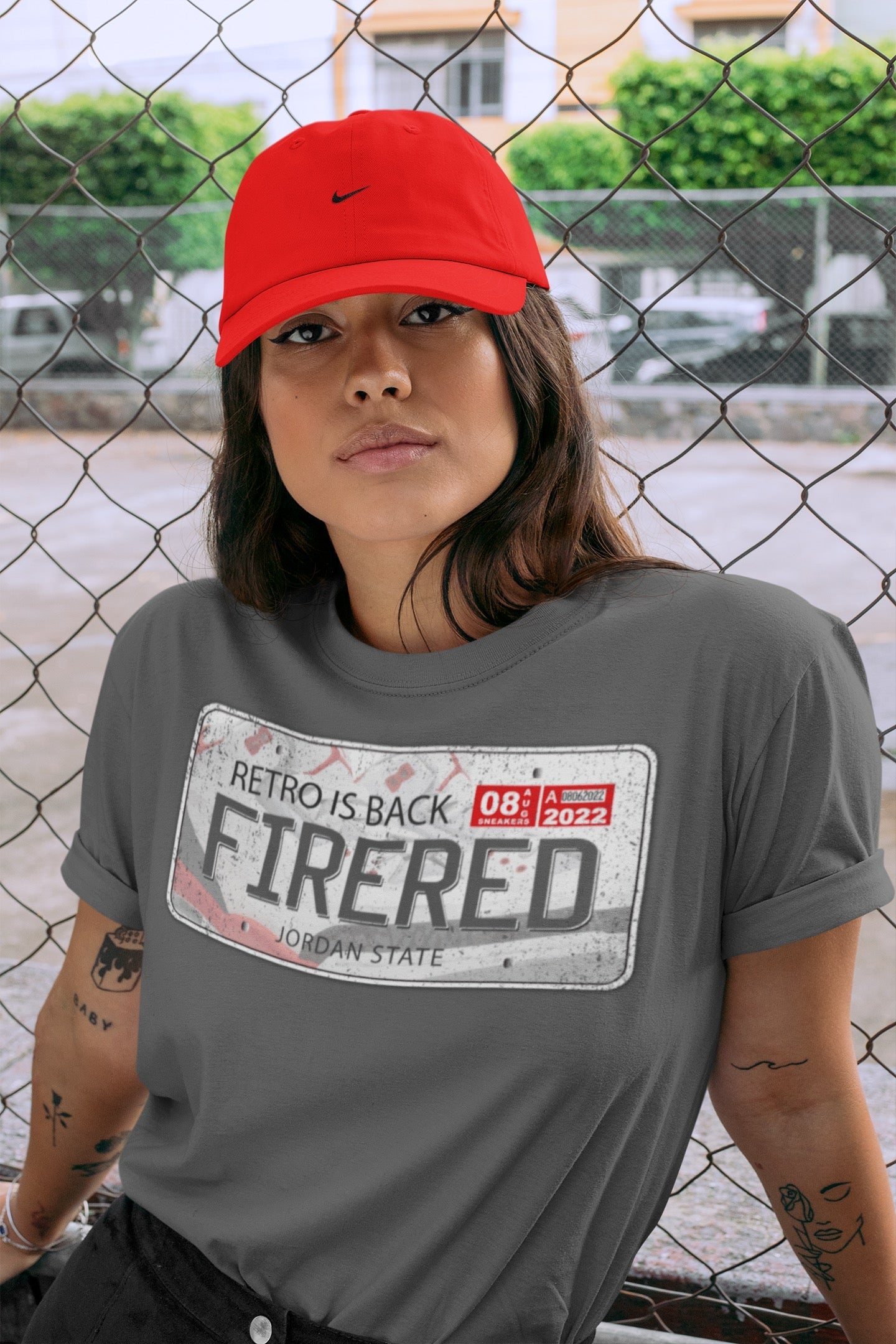 Jordan Plate Unisex Tops - Air Jordan 3 Fire Red