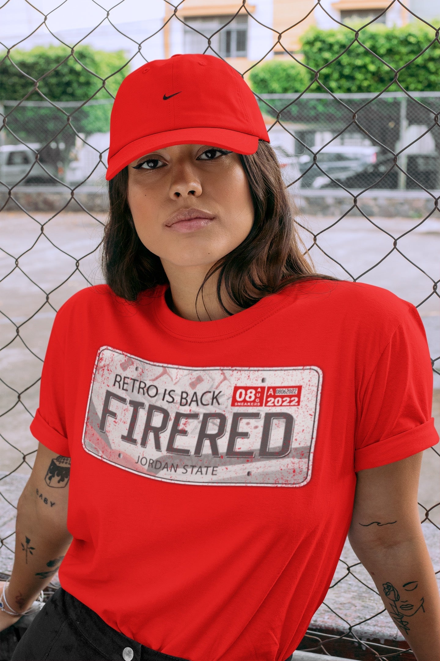 Jordan Plate Unisex Tops - Air Jordan 3 Fire Red