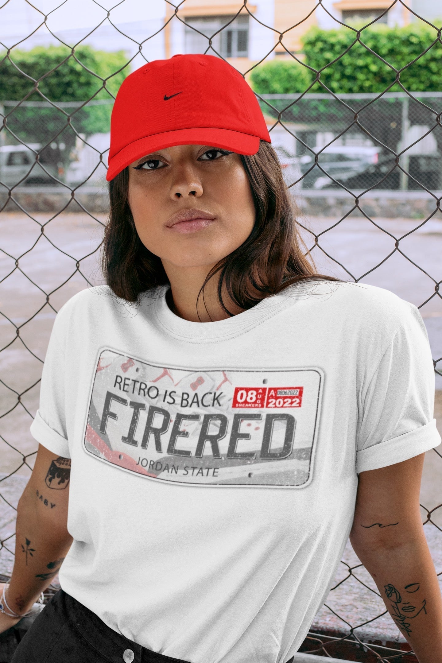 Jordan Plate Unisex Tops - Air Jordan 3 Fire Red