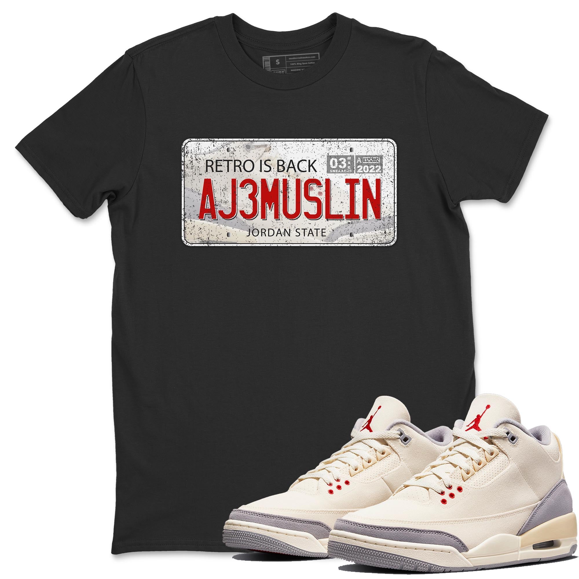 Jordan Plate Unisex Tops - Air Jordan 3 Muslin