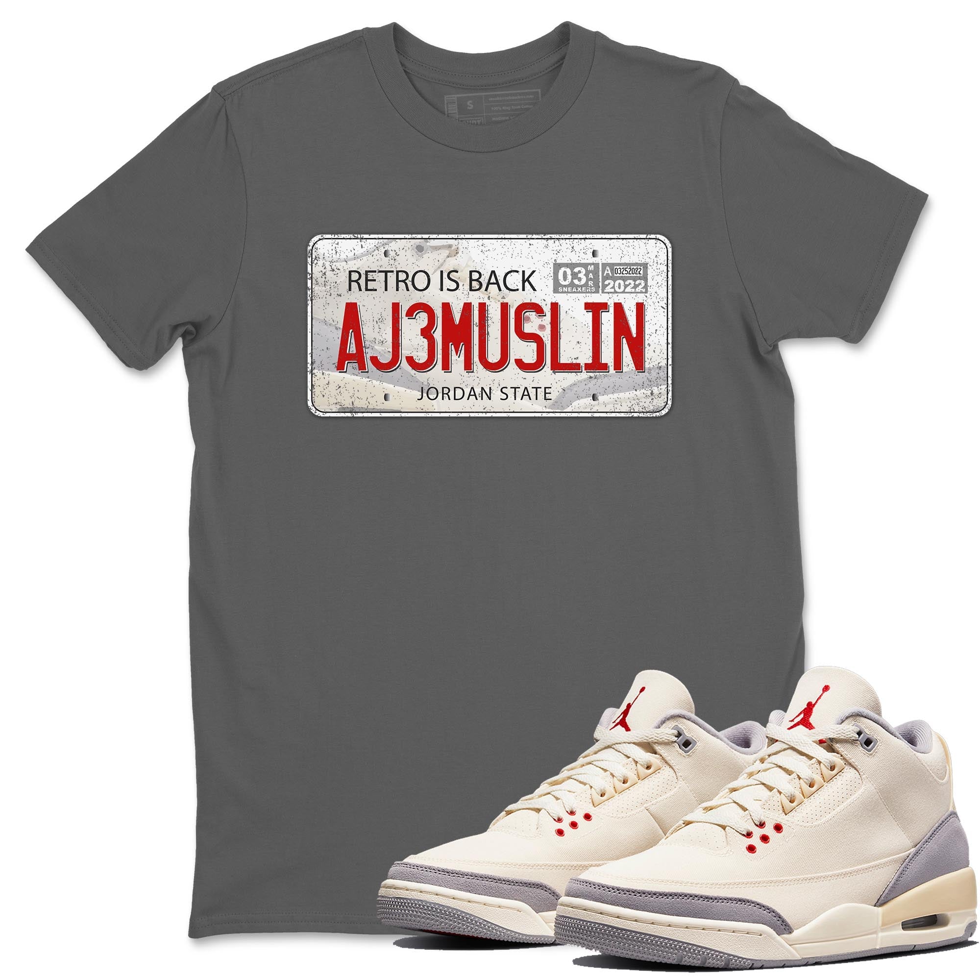 Jordan Plate Unisex Tops - Air Jordan 3 Muslin