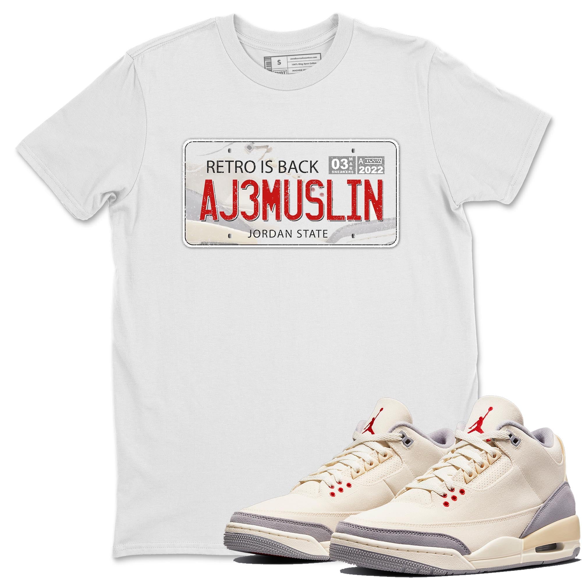 Jordan Plate Unisex Tops - Air Jordan 3 Muslin
