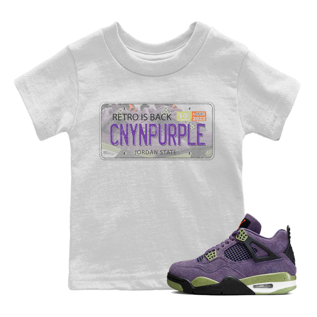 Jordan Plate Kids Tops - Air Jordan 4 Canyon Purple