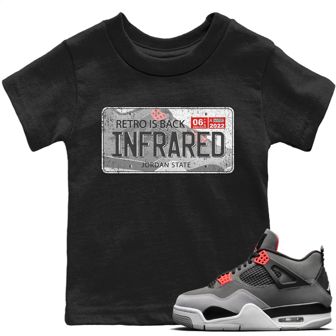Jordan Plate Kids Tops - Air Jordan 4 Infrared