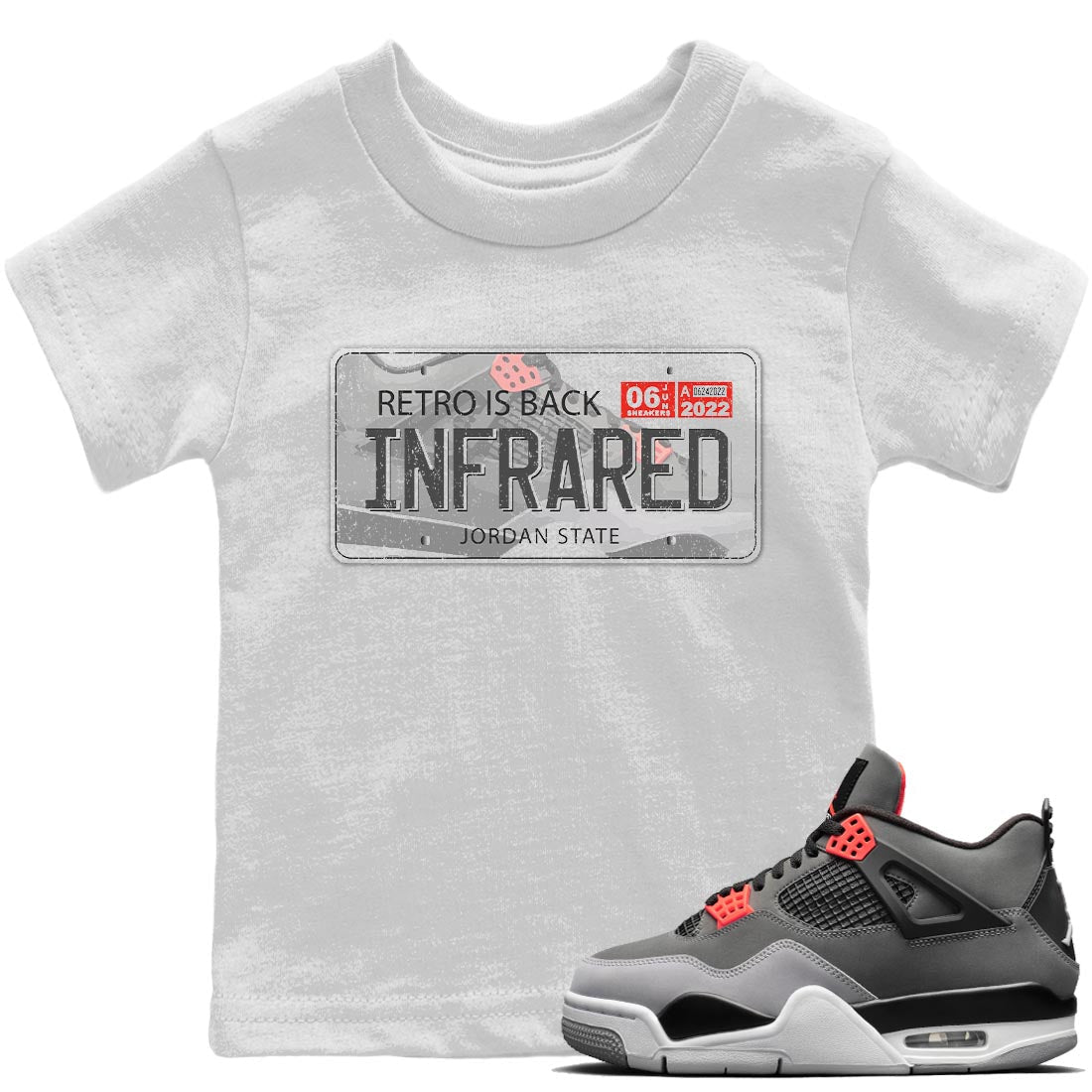 Jordan Plate Kids Tops - Air Jordan 4 Infrared