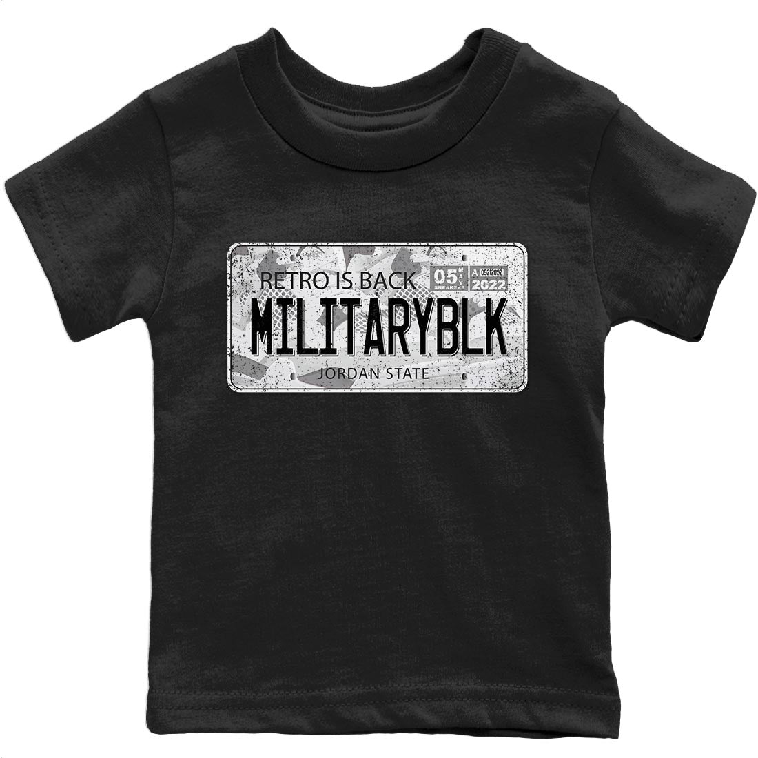 Jordan Plate Kids Tops - Air Jordan 4 Military Black