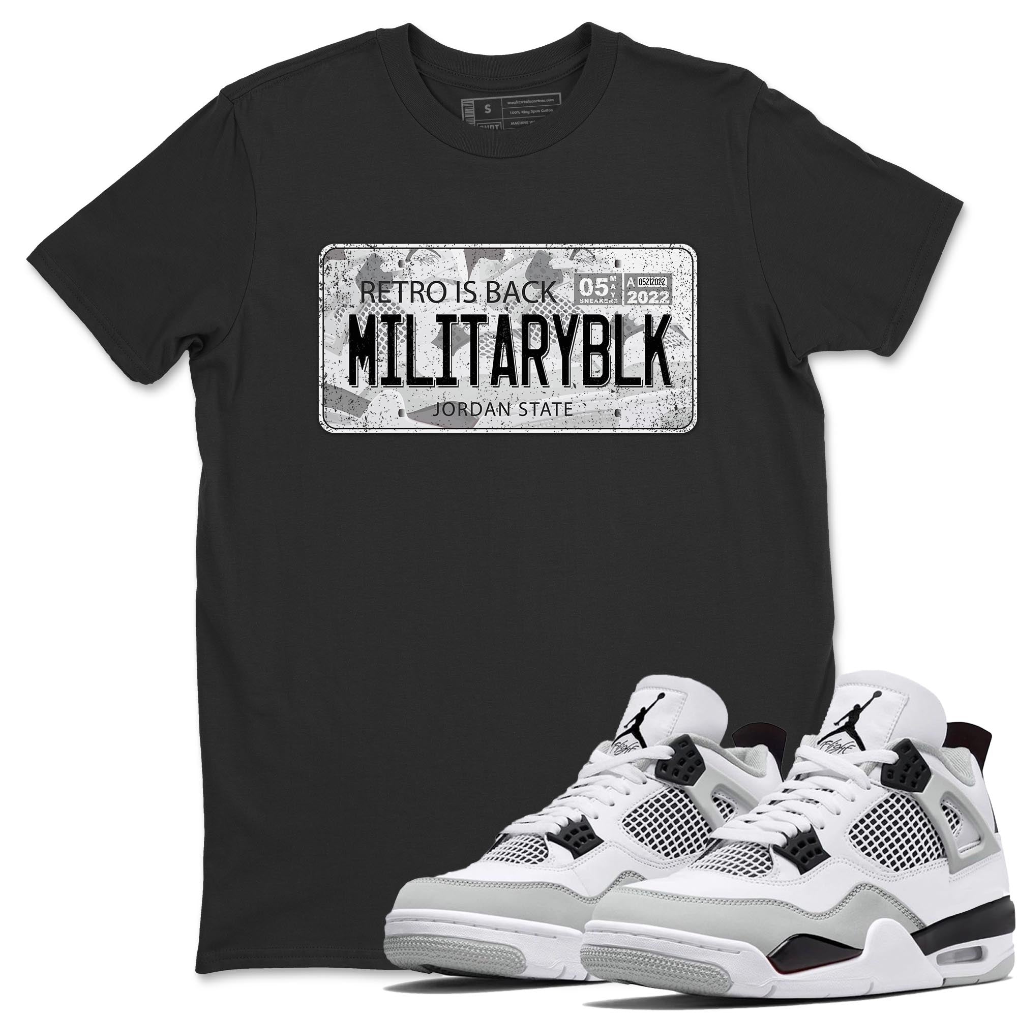 Jordan Plate Unisex Tops - Air Jordan 4 Military Black