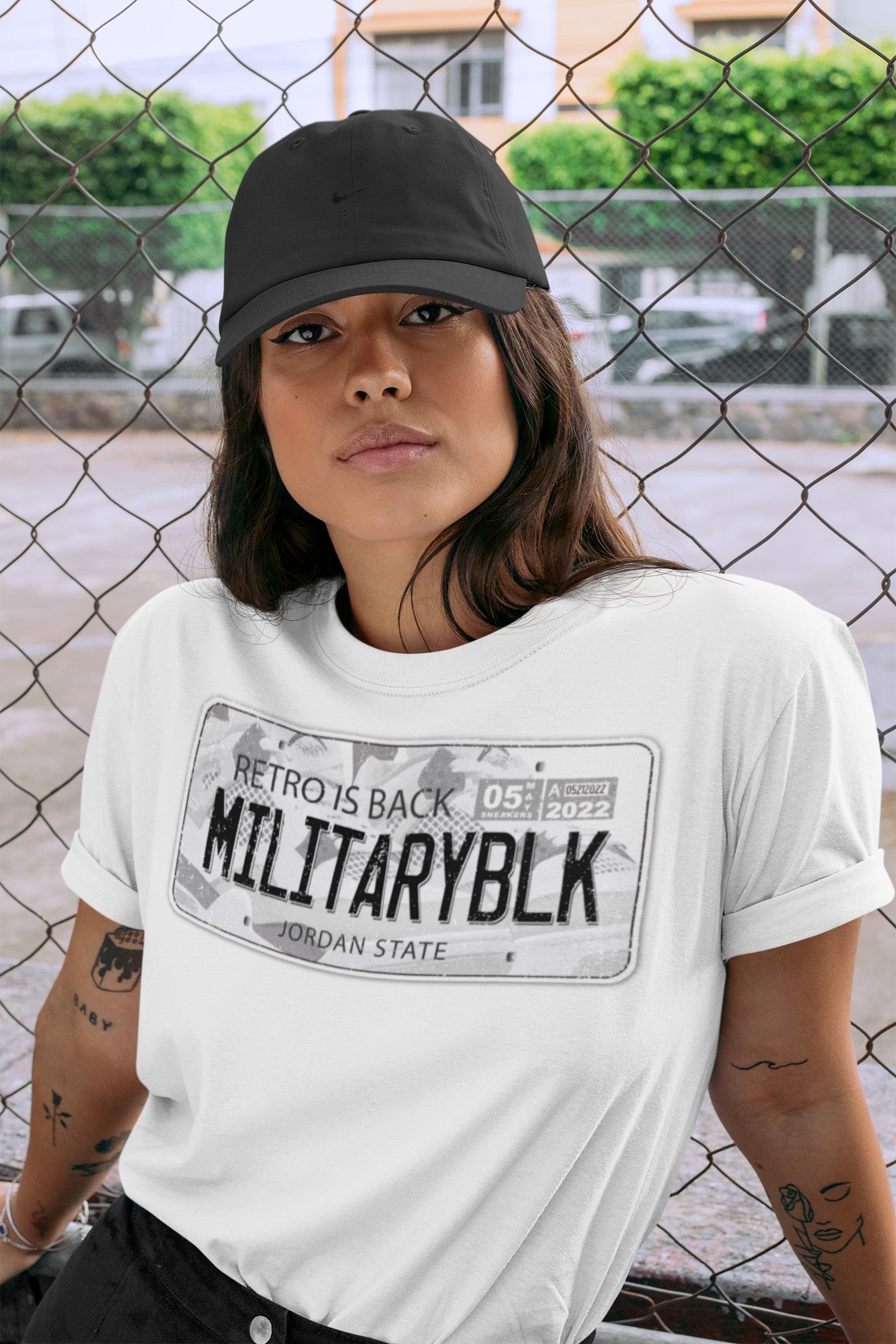 Jordan Plate Unisex Tops - Air Jordan 4 Military Black