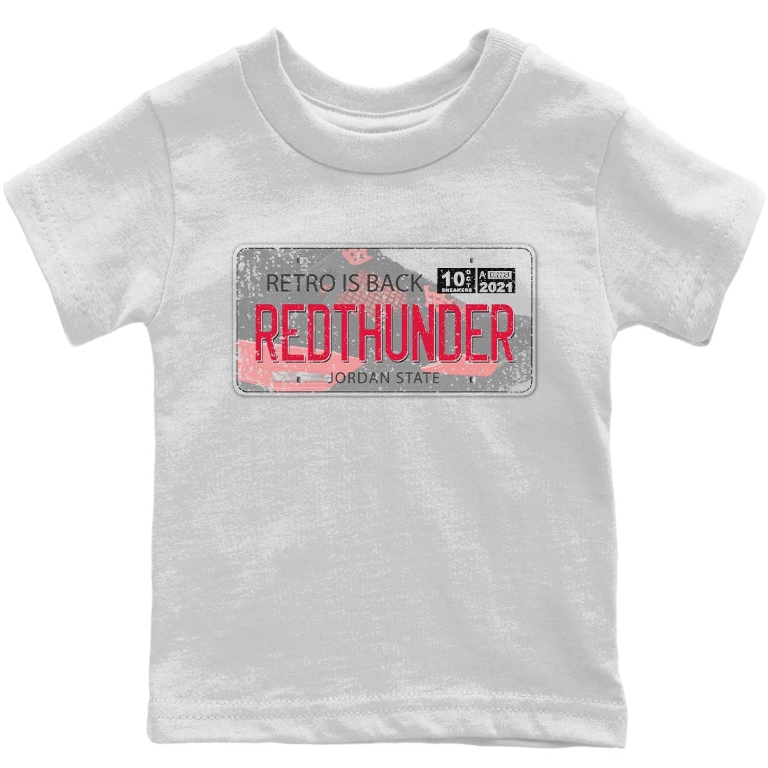 Jordan Plate Kids Tops - Air Jordan 4 Red Thunder