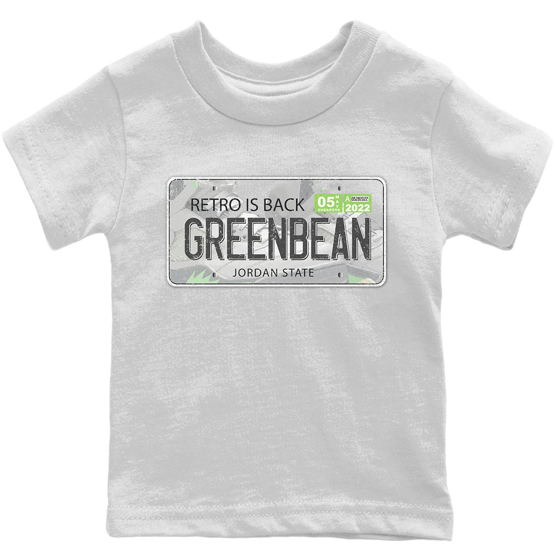 Jordan Plate Kids Tops - Air Jordan 5 Green Bean