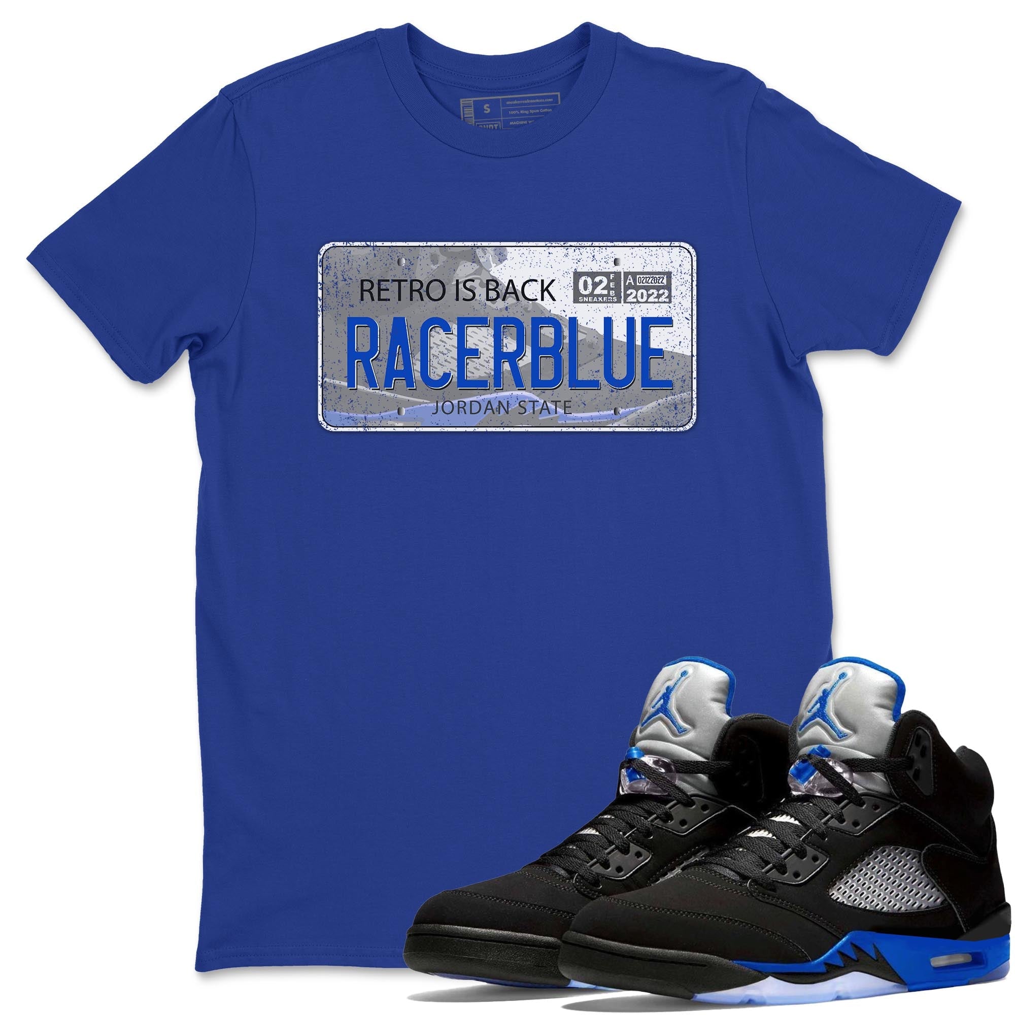 Jordan Plate Unisex Tops - Air Jordan 5 Racer Blue