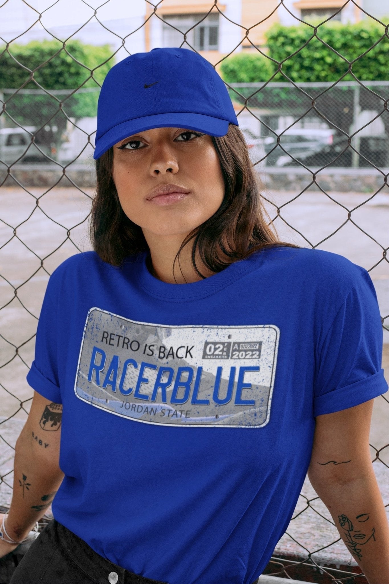 Jordan Plate Unisex Tops - Air Jordan 5 Racer Blue