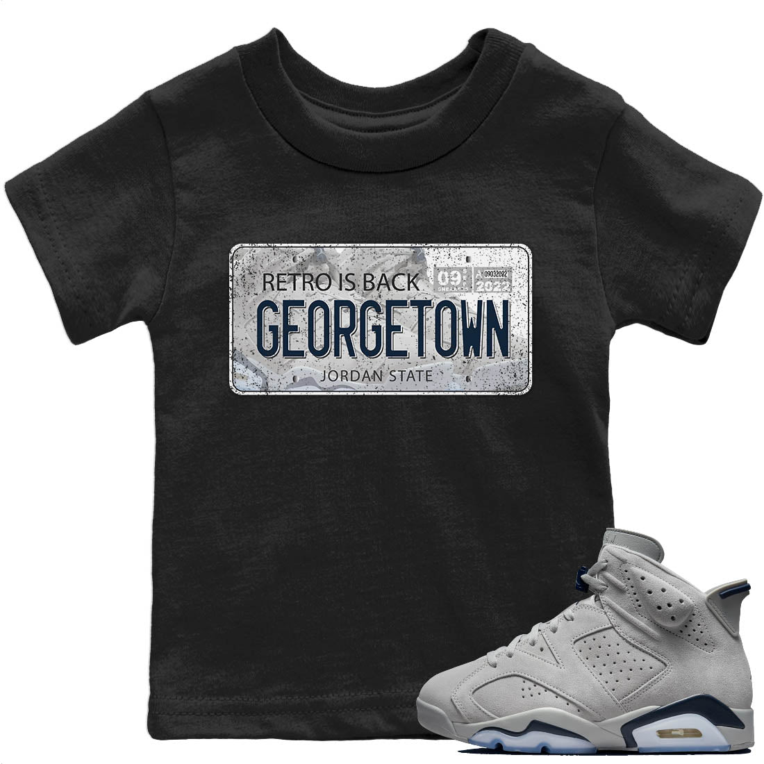 Jordan Plate Kids Tops - Air Jordan 6 Georgetown