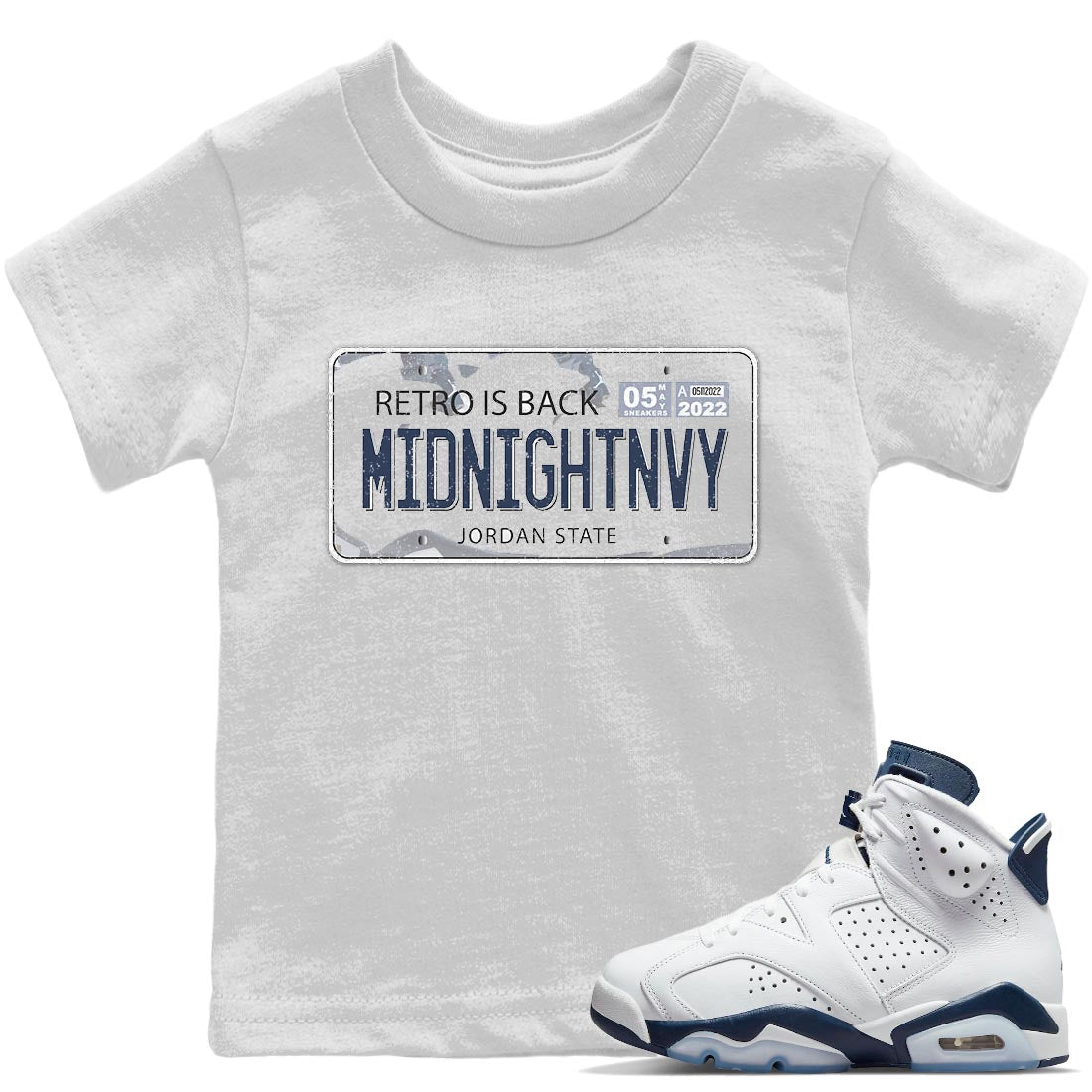 Jordan Plate Kids Tops - Air Jordan 6 Midnight Navy