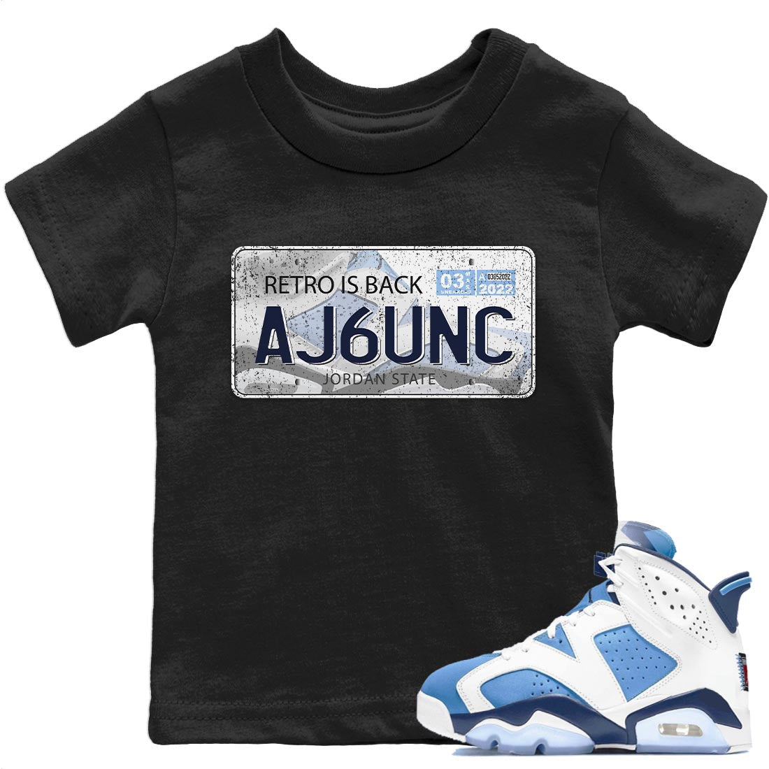 Jordan Plate Kids Tops - Air Jordan 6 UNC
