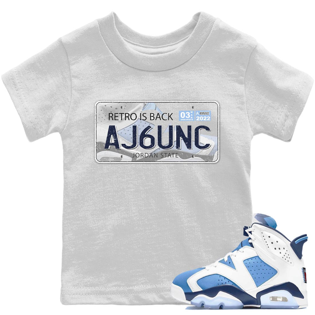 Jordan Plate Kids Tops - Air Jordan 6 UNC