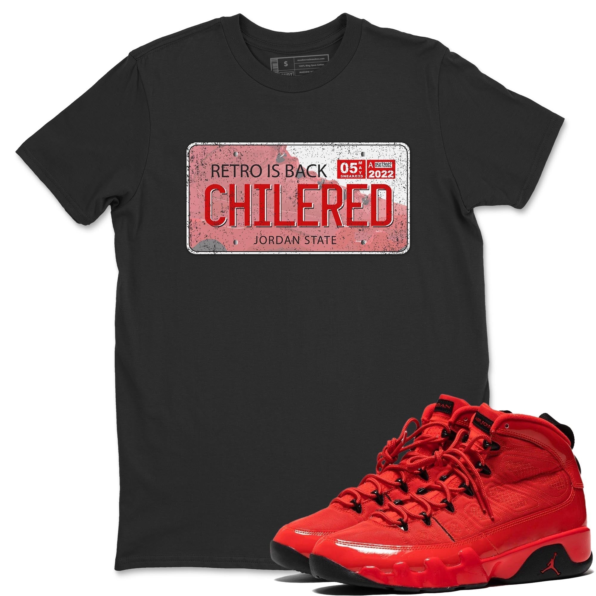 Jordan Plate Unisex Tops - Air Jordan 9 Chile Red