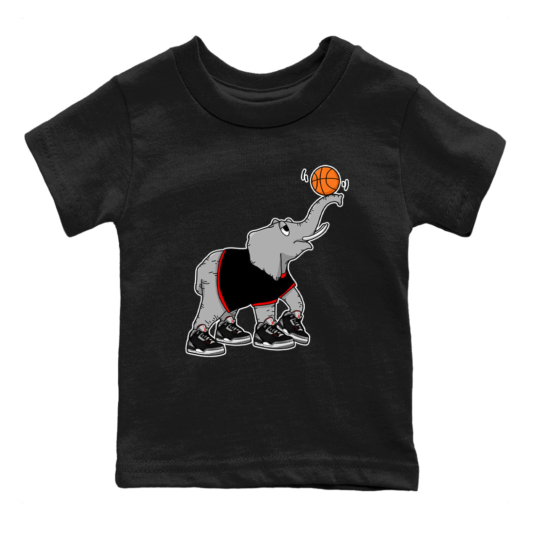 Juggling Elephant snkmatch Tees Kids - Air Jordan 3 Black Cement
